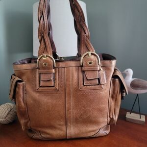Coach 10050 Soho Braided Multifunction Tote Tobacco Leather Bag Vintage Y2K